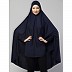 Stretchable Jersey prayer hijab smoking at sleeves - Navy